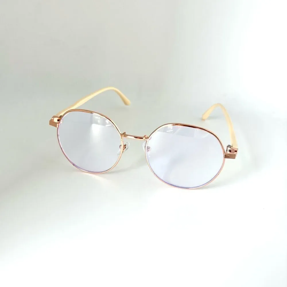 Stylish Gold Frame Women's Bluelight Glasses with Violet Hue - NWOT - Picture 2 of 4